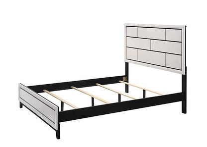 Akerson Chalk Queen Panel Bed - SET | B4610-Q-HBFB | B4610-KQ-RAIL - Bien Home Furniture &amp; Electronics
