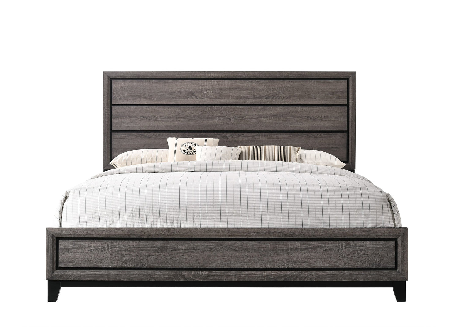 Akerson Gray King Panel Bed - SET | B4620-K-HBFB | B4620-KQ-RAIL - Bien Home Furniture &amp; Electronics