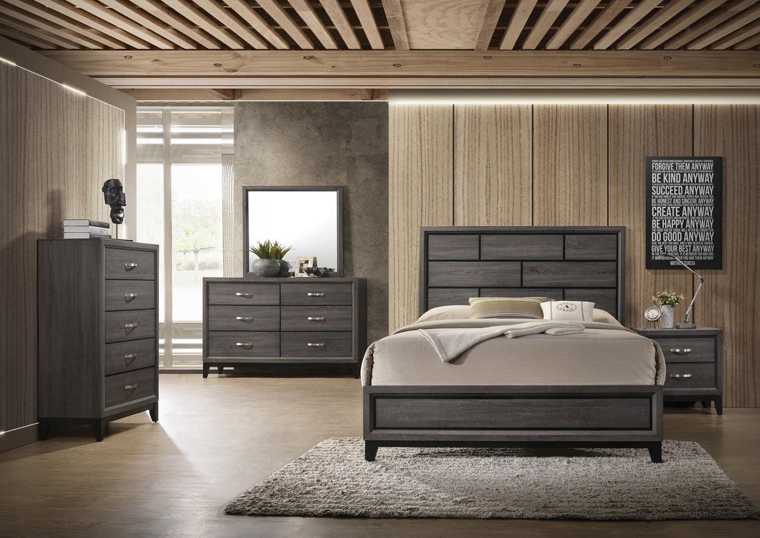 Akerson Gray Panel Bedroom Set - SET | B4620-Q-HBFB | B4620-KQ-RAIL | B4620-2 | B4620-4 - Bien Home Furniture &amp; Electronics