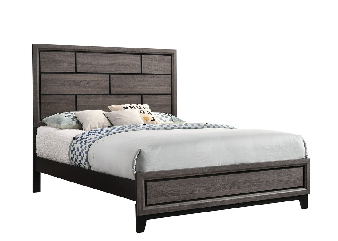 Akerson Gray Queen Panel Bed - SET | B4620-Q-HBFB | B4620-KQ-RAIL - Bien Home Furniture &amp; Electronics