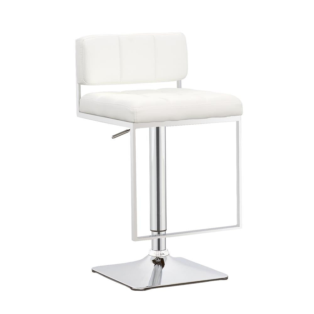 Alameda White/Chrome Adjustable Bar Stool - 100193 - Bien Home Furniture & Electronics