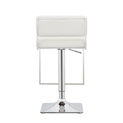 Alameda White/Chrome Adjustable Bar Stool - 100193 - Bien Home Furniture &amp; Electronics