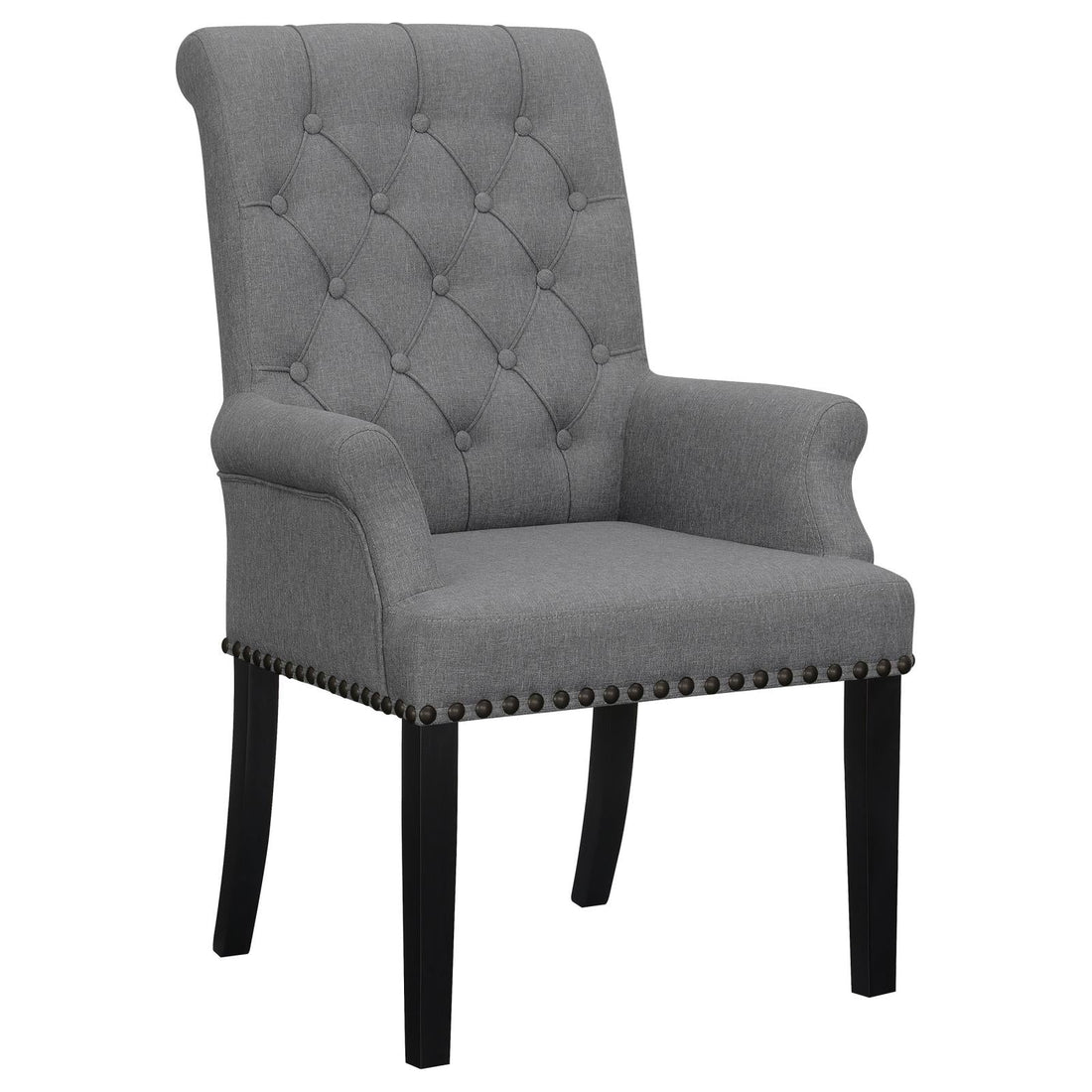 Alana Upholstered Tufted Arm Chair with Nailhead Trim - 115163 - Bien Home Furniture &amp; Electronics