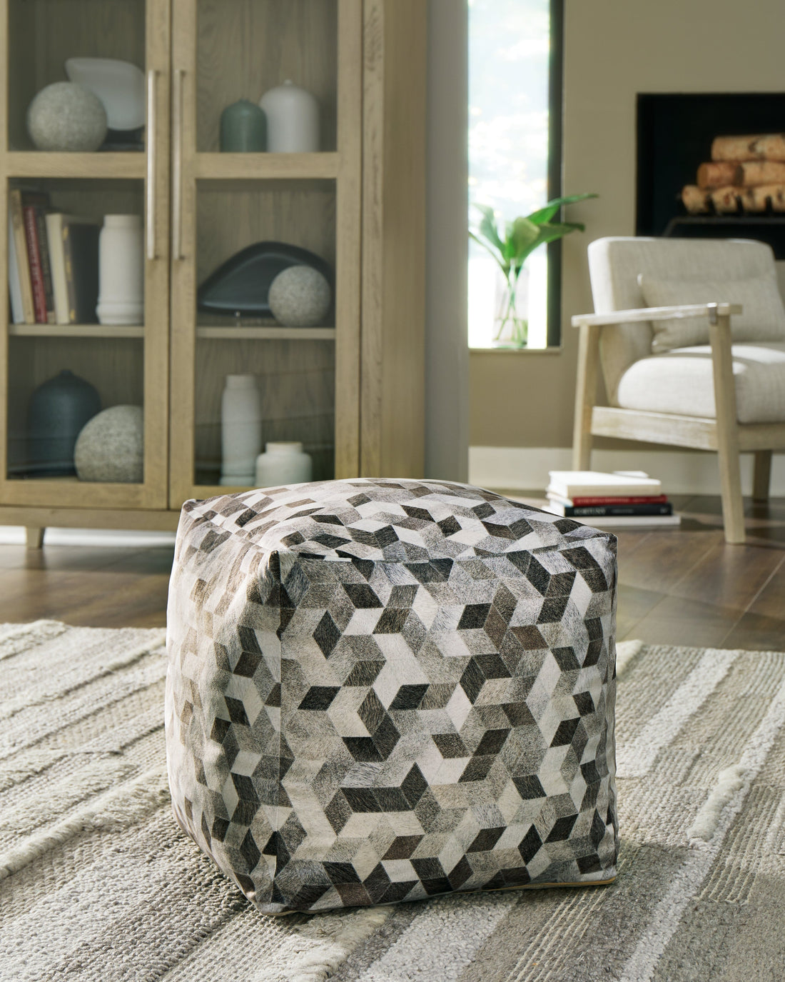 Albermarle Gray/Brown Pouf - A1000983 - Bien Home Furniture & Electronics