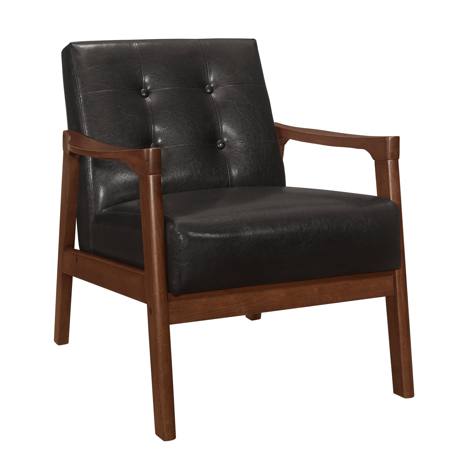 Alby Dark Brown Faux Leather Accent Chair - 1050DB-1 - Bien Home Furniture &amp; Electronics