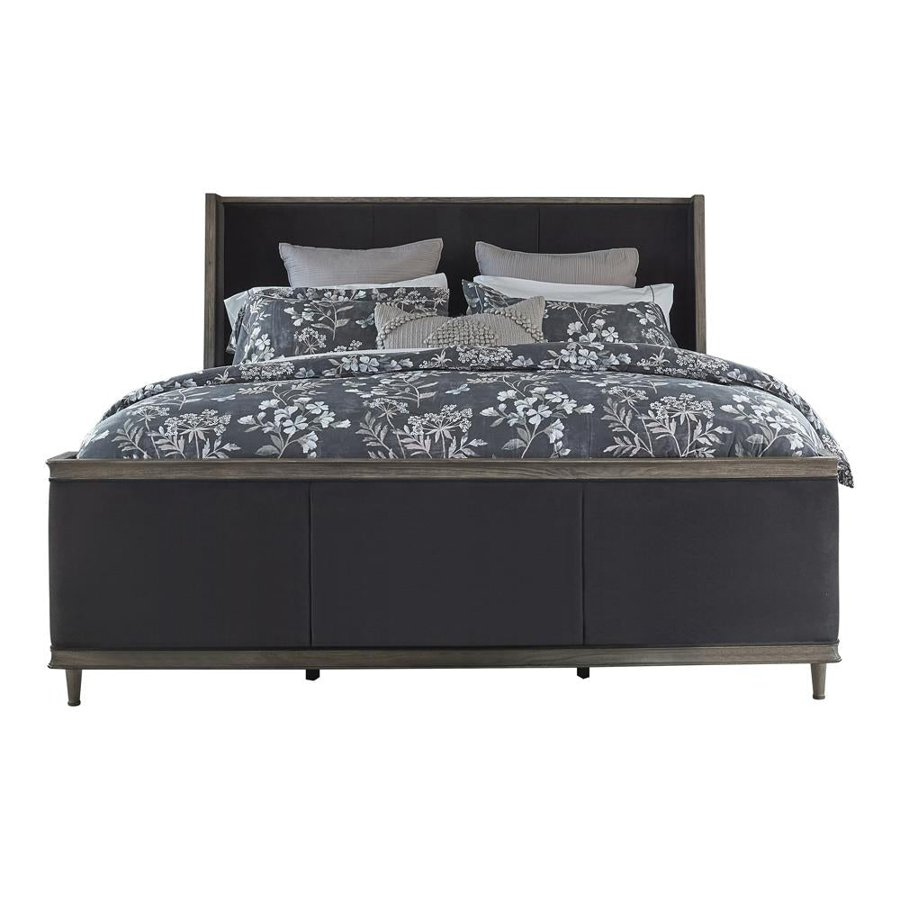 Alderwood Queen Upholstered Panel Bed Charcoal Gray - 223121Q - Bien Home Furniture &amp; Electronics