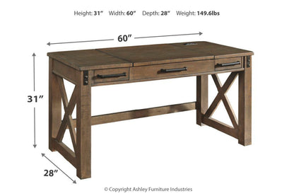 Aldwin Gray Home Office Lift Top Desk - H837-54 - Bien Home Furniture &amp; Electronics