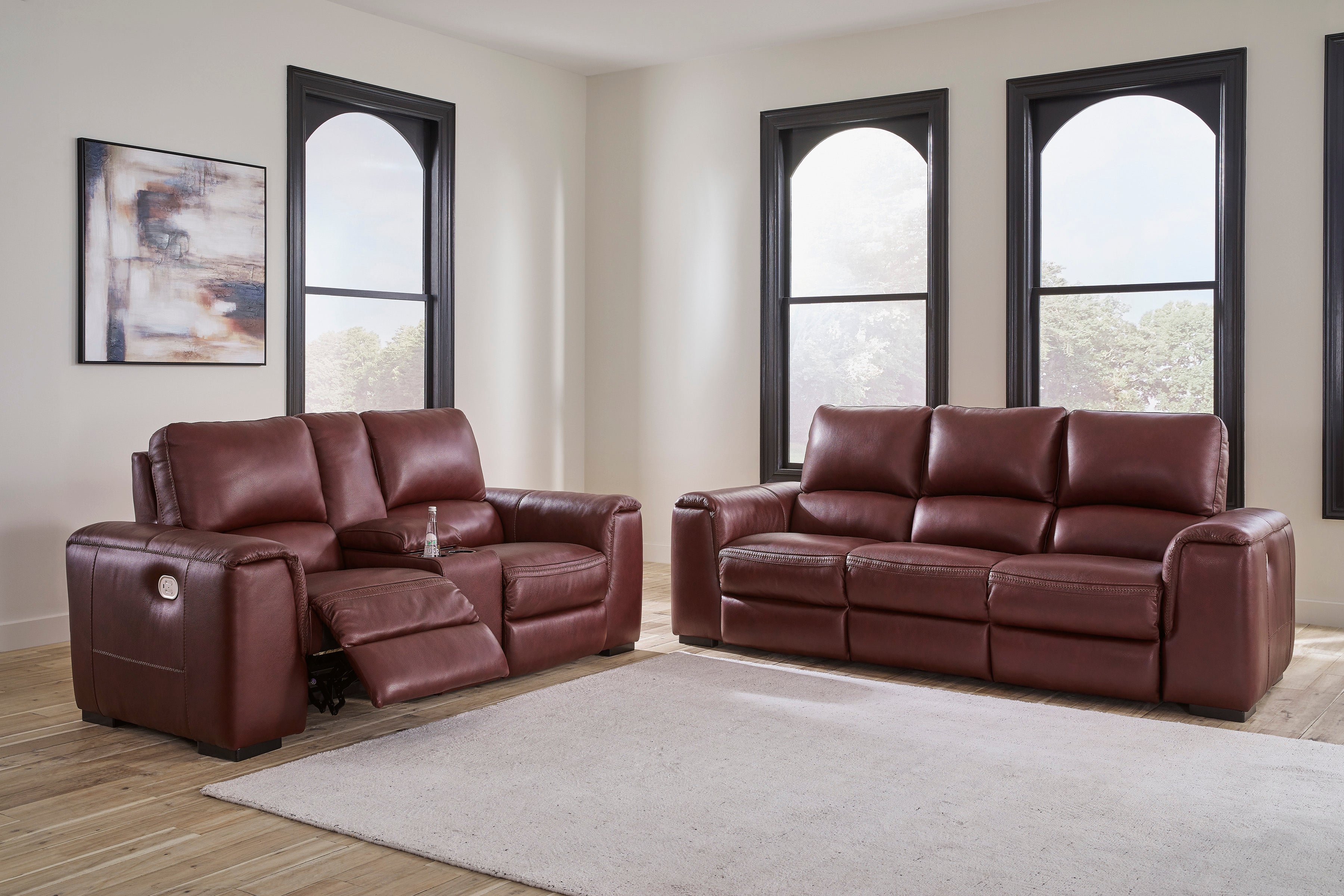 Alessandro Garnet Power Reclining Living Room Set - SET | U2550115 | U2550118 - Bien Home Furniture &amp; Electronics
