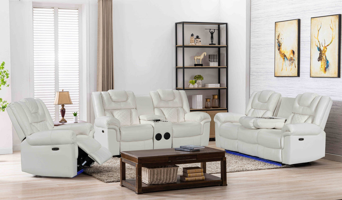 Alexa White - 3PC Power Reclining Set - Alexa White - Bien Home Furniture &amp; Electronics