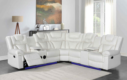 Alexa2023 White Reclining Sectional COMING SOON (ETA 1/20) - Alexa2023 White - Bien Home Furniture &amp; Electronics