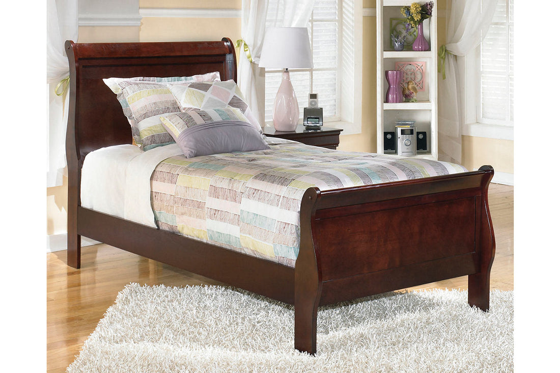 Alisdair Dark Brown Twin Sleigh Bed - SET | B376-53 | B376-83 - Bien Home Furniture &amp; Electronics