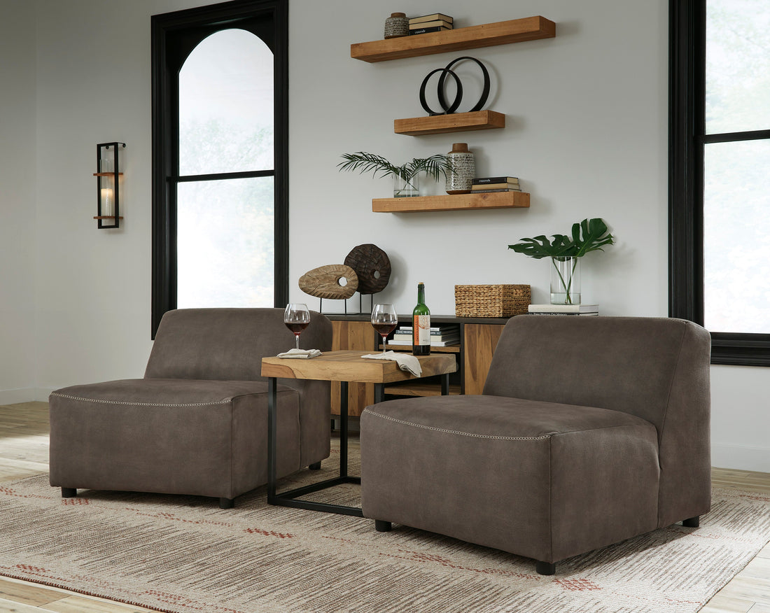 Allena Gunmetal Armless Chair - 2130146 - Bien Home Furniture &amp; Electronics