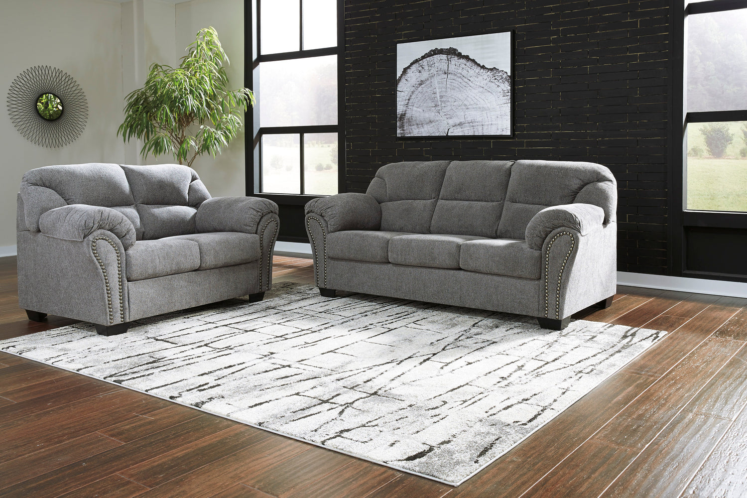 Allmaxx Pewter Living Room Set - SET | 2810538 | 2810535 | 2810525 - Bien Home Furniture &amp; Electronics