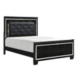 Allura Black King LED Upholstered Panel Bed - SET | 1916KBK-1 | 1916KBK-2 | 1916KBK-3EK - Bien Home Furniture & Electronics