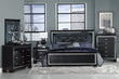 Allura Black LED Upholstered Panel Bedroom Set - SET | 1916KBK-1 | 1916KBK-2 | 1916KBK-3EK | 1916BK-4 | 1916BK-9 - Bien Home Furniture & Electronics