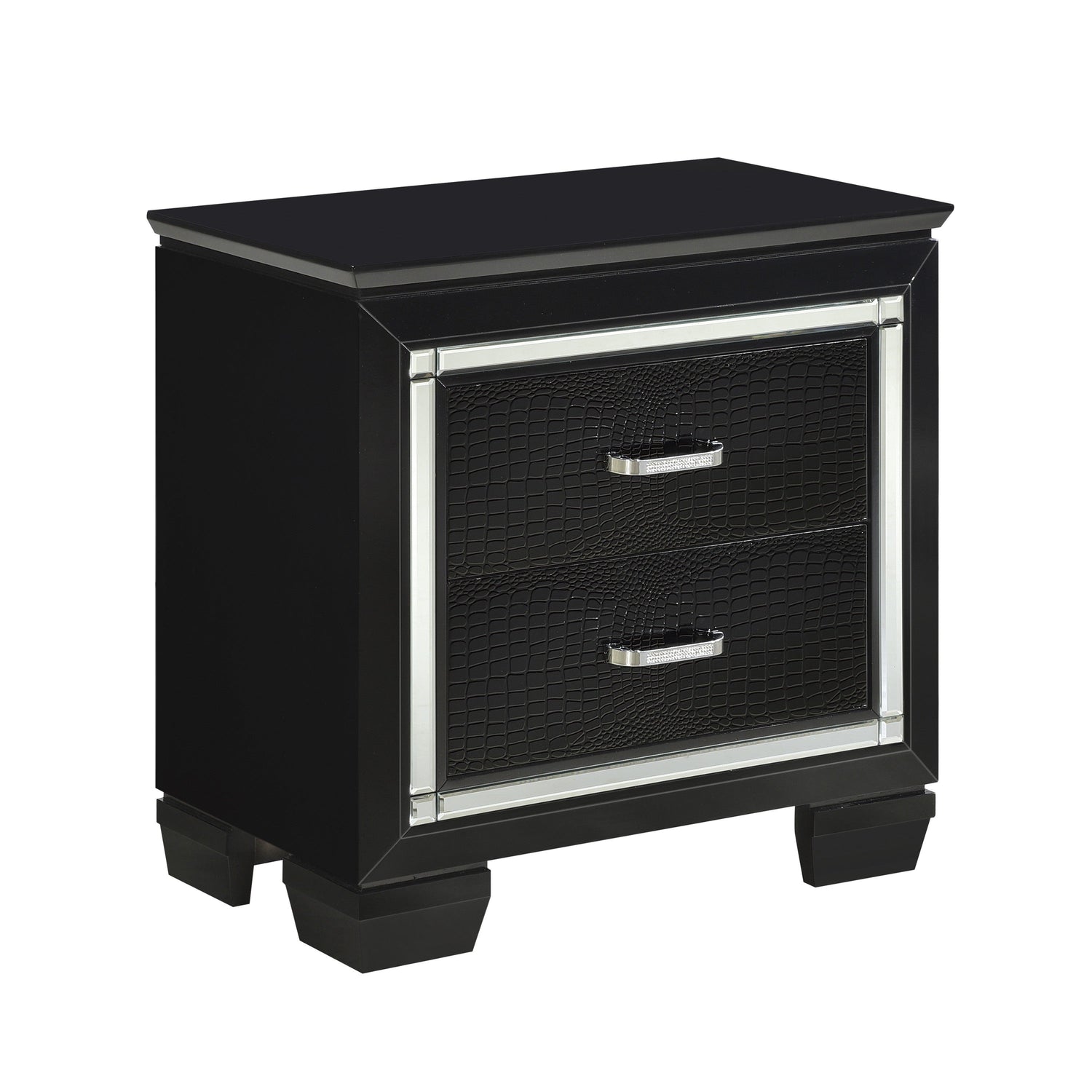 Allura Black LED Upholstered Panel Bedroom Set - SET | 1916KBK-1 | 1916KBK-2 | 1916KBK-3EK | 1916BK-4 | 1916BK-9 - Bien Home Furniture &amp; Electronics