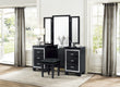 Allura Black Vanity Dresser with Mirror - SET | 1916BK-15R | 1916BK-15L | 1916BK-15M - Bien Home Furniture & Electronics