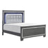 Allura Gray Full LED Upholstered Panel Bed - SET | 1916FGY-1 | 1916FGY-2 | 1916FGY-3 - Bien Home Furniture & Electronics