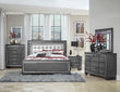 Allura Gray LED Upholstered Panel Bedroom Set - SET | 1916GY-1 | 1916GY-2 | 1916GY-3 | 1916GY-5 | 1916GY-6 | 1916GY-4 - Bien Home Furniture & Electronics