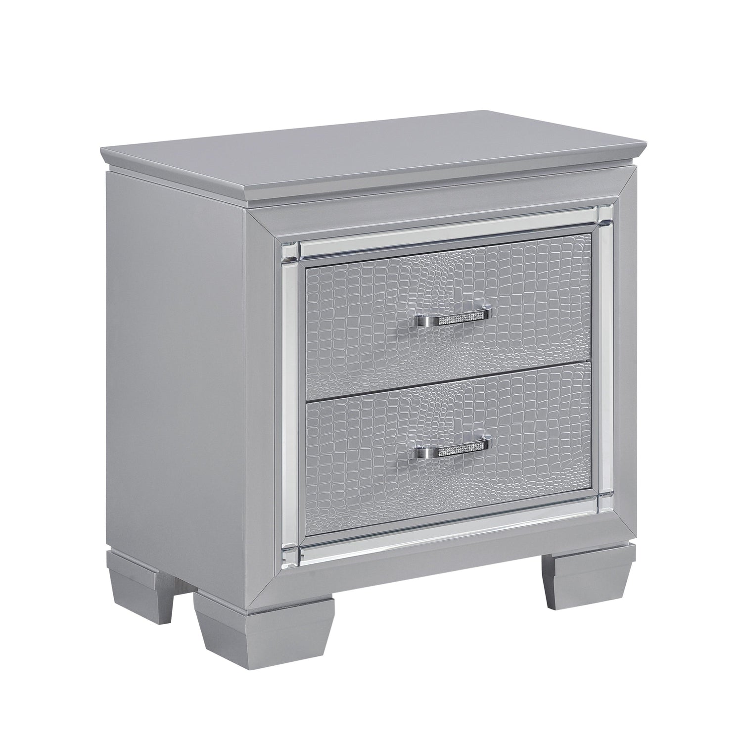 Allura Silver LED Upholstered Panel Youth Bedroom Set - SET | 1916F-1 | 1916F-2 | 1916F-3 | 1916-5 | 1916-6 | 1916-4 | 1916-9 - Bien Home Furniture &amp; Electronics