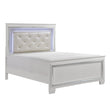 Allura White King LED Upholstered Panel Bed - SET | 1916KW-1 | 1916KW-2 | 1916KW-3EK - Bien Home Furniture & Electronics