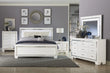 Allura White LED Upholstered Panel Bedroom Set - SET | 1916KW-1 | 1916KW-2 | 1916KW-3EK | 1916W-5 | 1916W-4 - Bien Home Furniture & Electronics