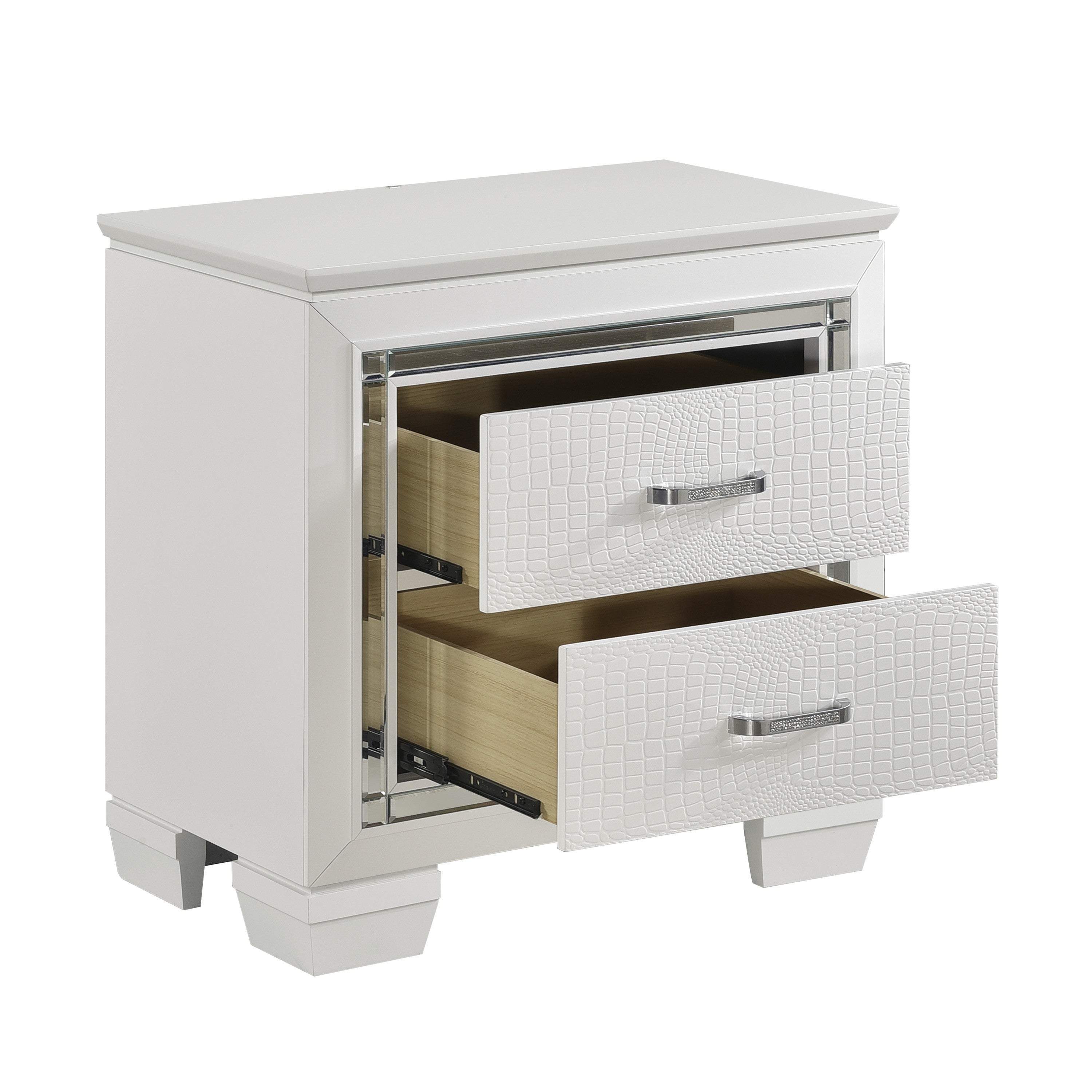 Allura White LED Upholstered Panel Youth Bedroom Set - SET | 1916FW-1 | 1916FW-2 | 1916FW-3 | 1916W-5 | 1916W-6 | 1916W-4 | 1916W-9 - Bien Home Furniture &amp; Electronics