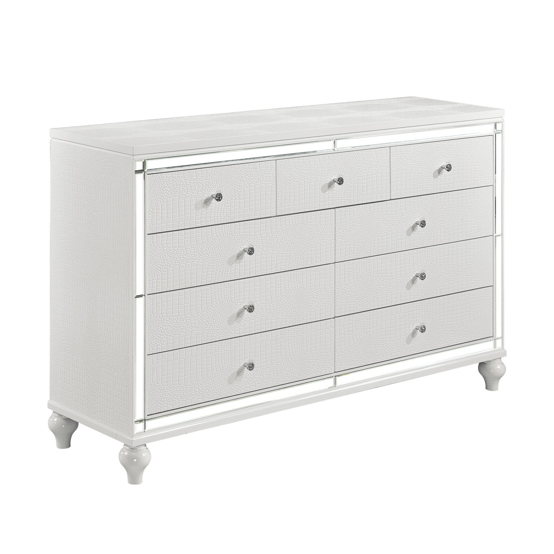 Alonza Metallic White Dresser - 1845-5 - Bien Home Furniture &amp; Electronics