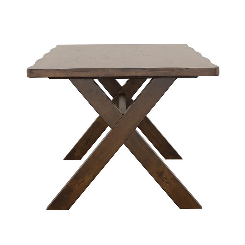 Alston Knotty Nutmeg X-Shaped Dining Table - 106381 - Bien Home Furniture &amp; Electronics