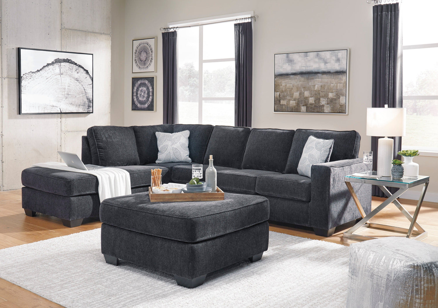 Altari Slate LAF Sleeper Sectional - SET | 8721316 | 8721383 - Bien Home Furniture &amp; Electronics