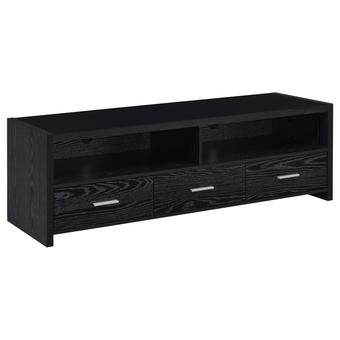 Alton 62&quot; 3-Drawer TV Console Black Oak - 700645 - Bien Home Furniture &amp; Electronics