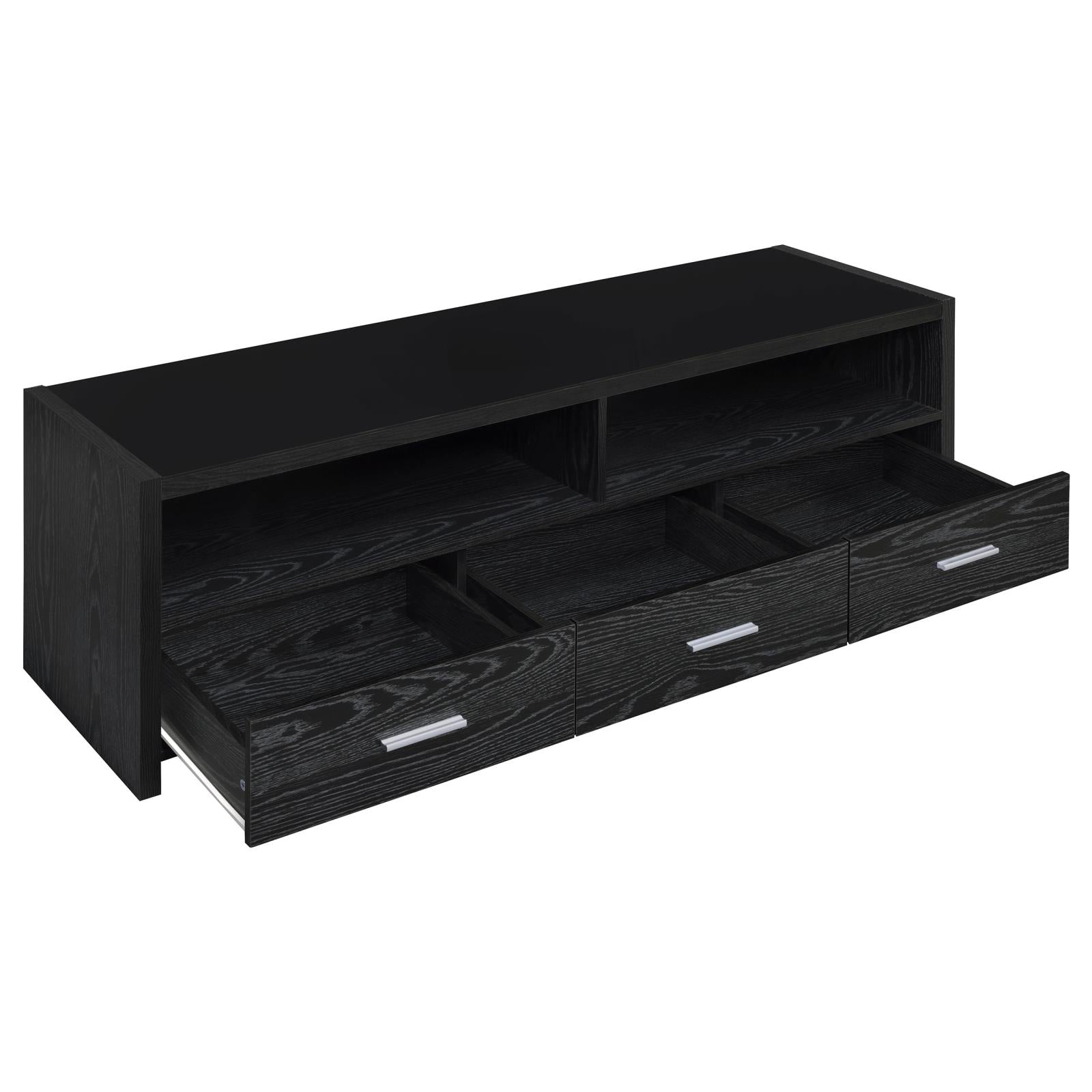 Alton 62&quot; 3-Drawer TV Console Black Oak - 700645 - Bien Home Furniture &amp; Electronics