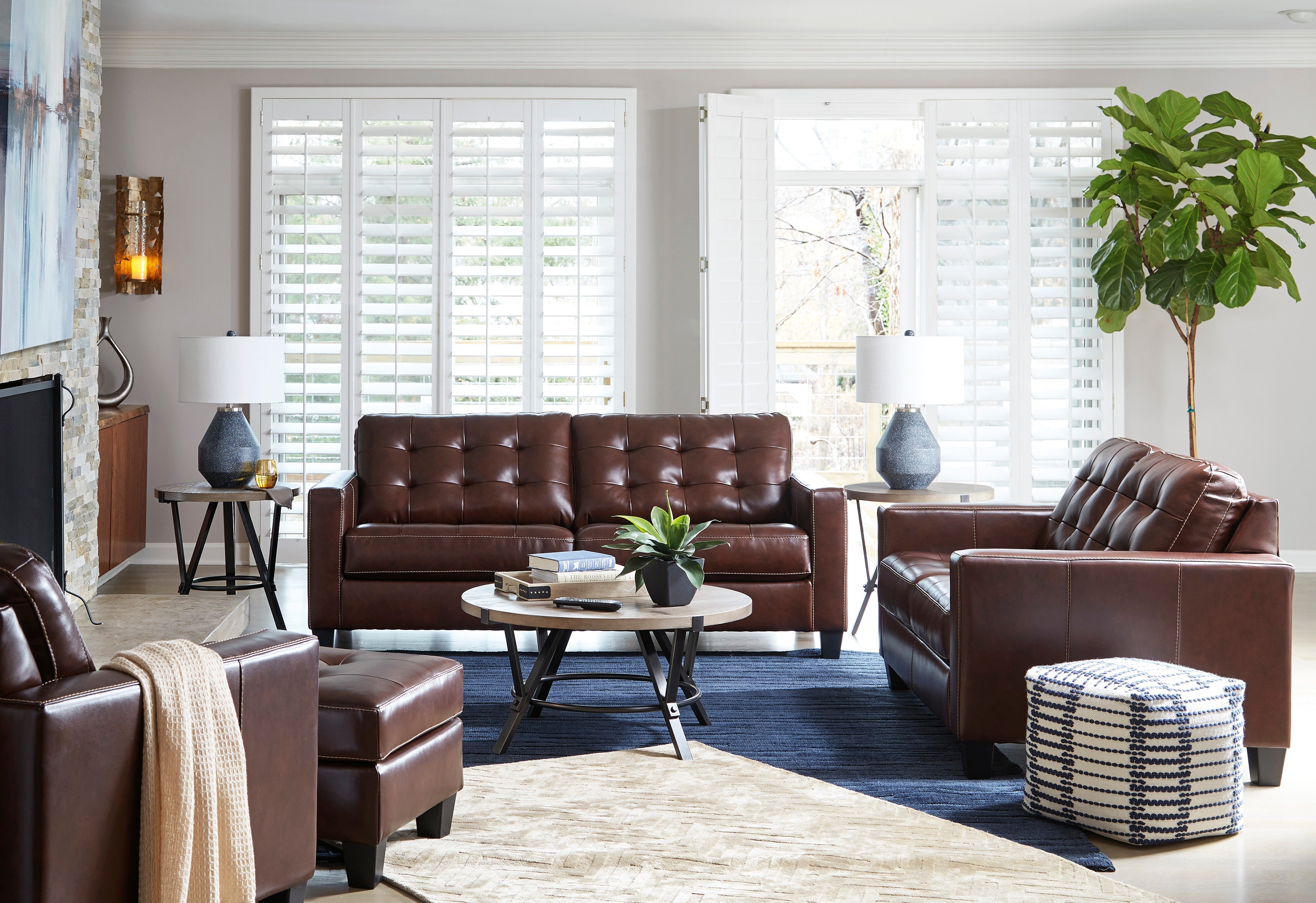 Altonbury Walnut Living Room Set - SET | 8750438 | 8750435 - Bien Home Furniture &amp; Electronics
