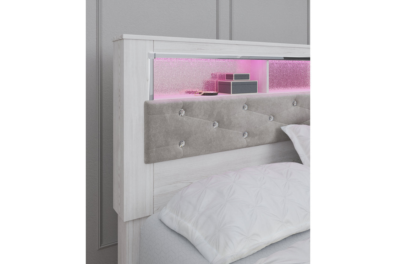 Altyra White King Upholstered Panel Bookcase Headboard - B2640-69 - Bien Home Furniture &amp; Electronics