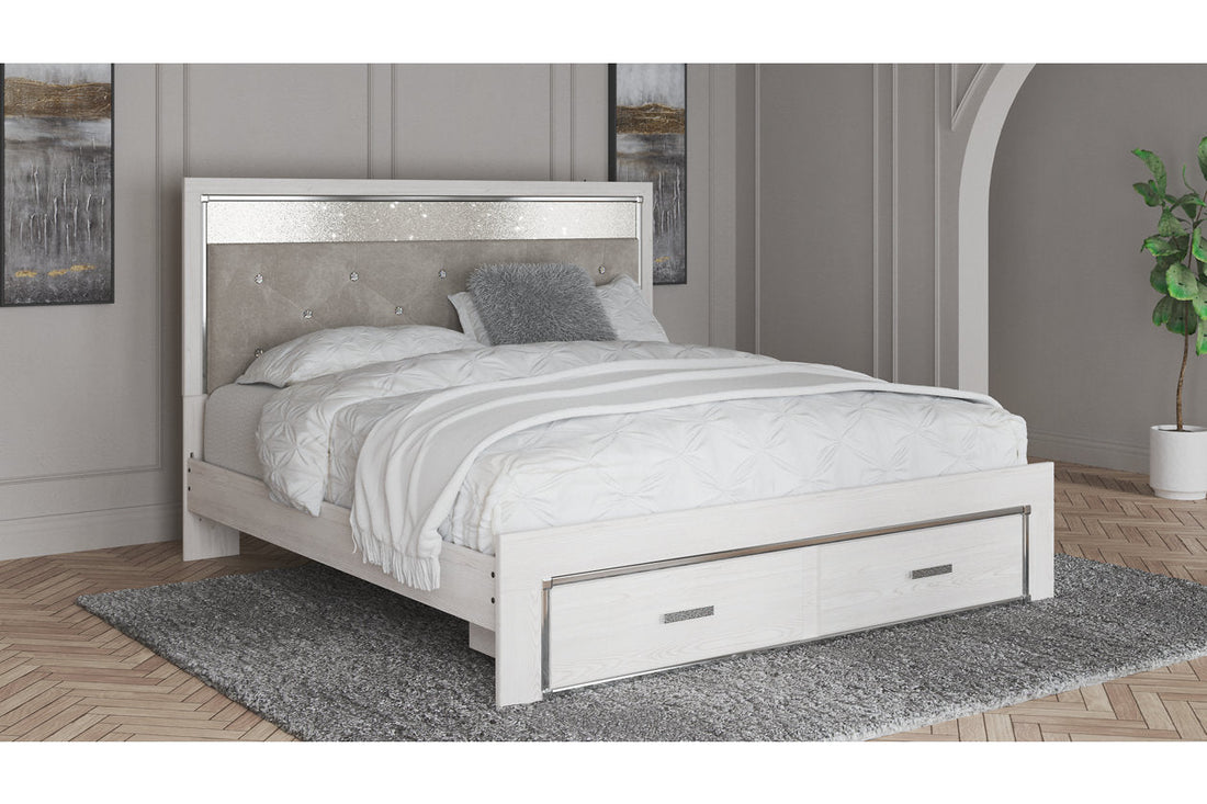Altyra White King Upholstered Storage Bed - SET | B100-14 | B2640-56S | B2640-58 | B2640-95 - Bien Home Furniture & Electronics