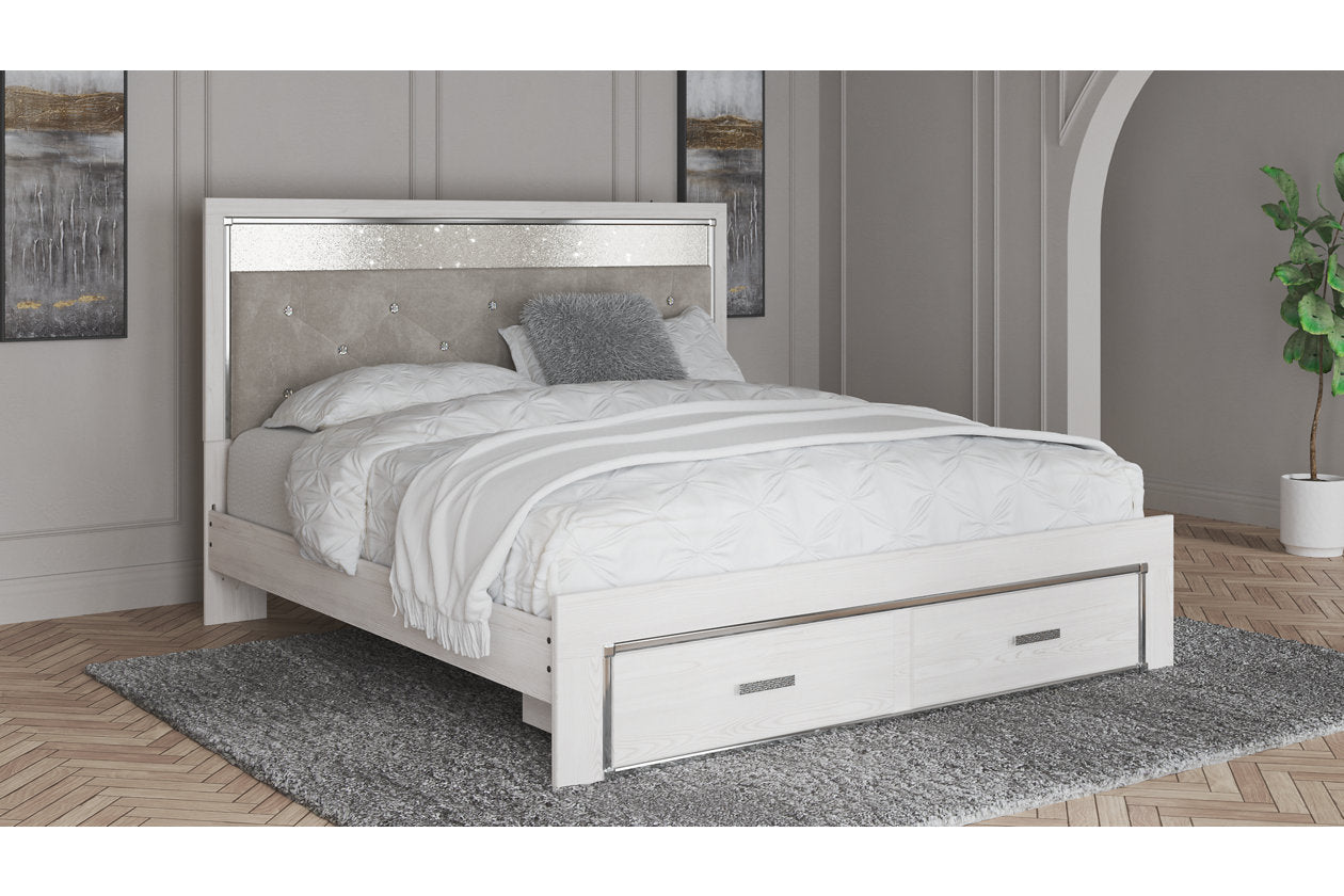Altyra White King Upholstered Storage Bed - SET | B100-14 | B2640-56S | B2640-58 | B2640-95 - Bien Home Furniture &amp; Electronics