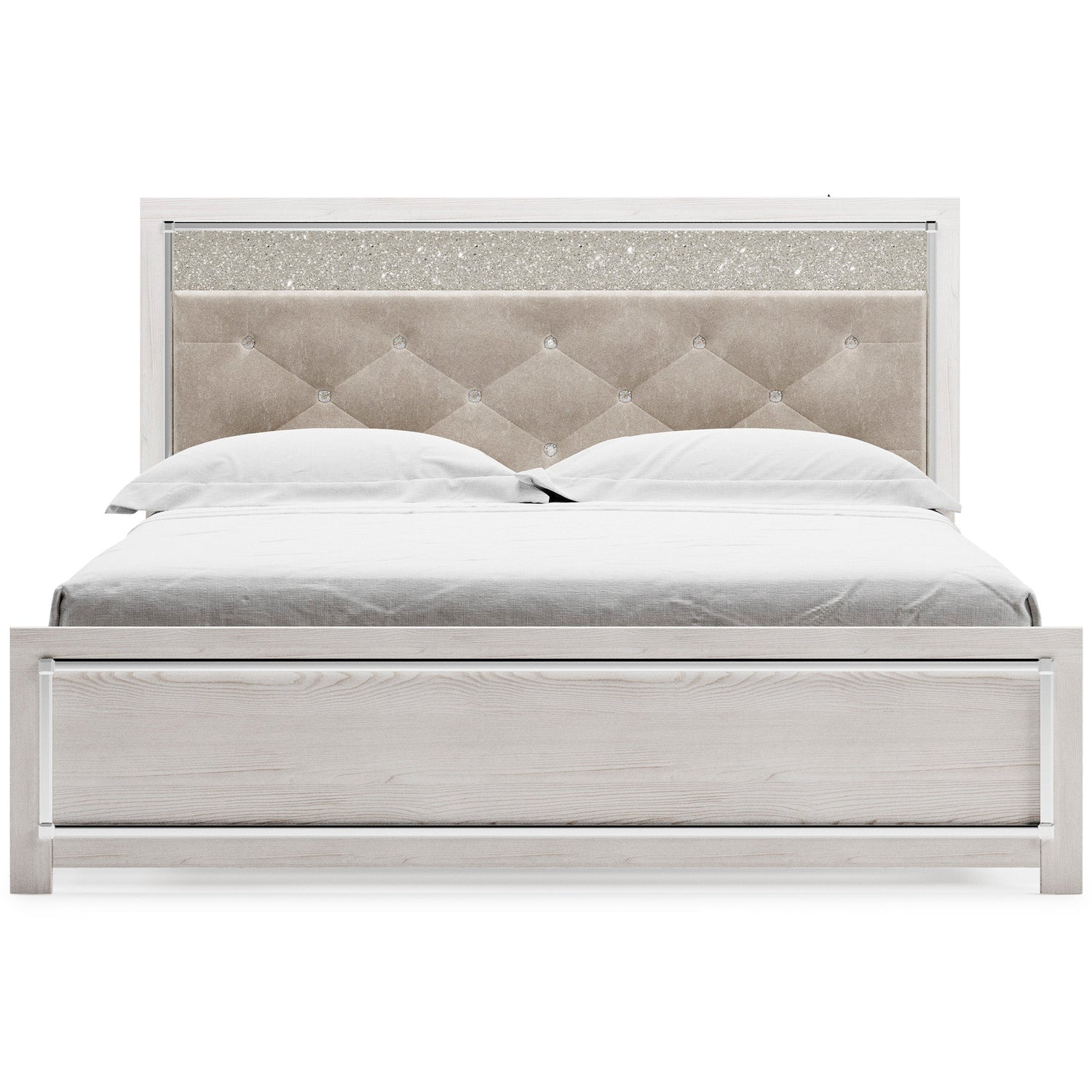 Altyra White LED Upholstered Panel Bedroom Set - SET | B2640-54 | B2640-57 | B2640-96 | B2640-31 | B2640-36 - Bien Home Furniture &amp; Electronics