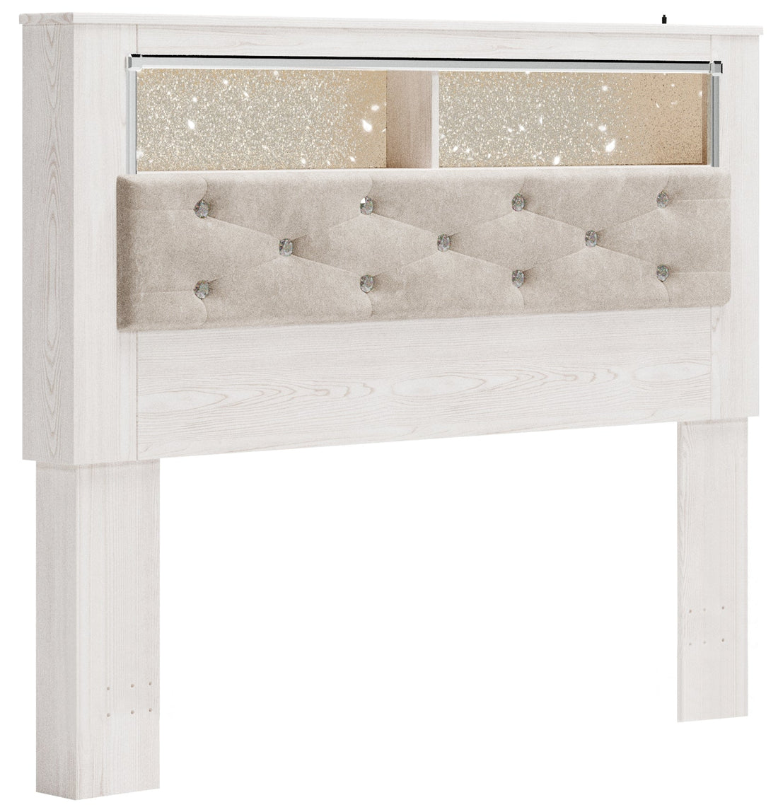 Altyra White Queen Upholstered Panel Bookcase Headboard - B2640-65 - Bien Home Furniture &amp; Electronics