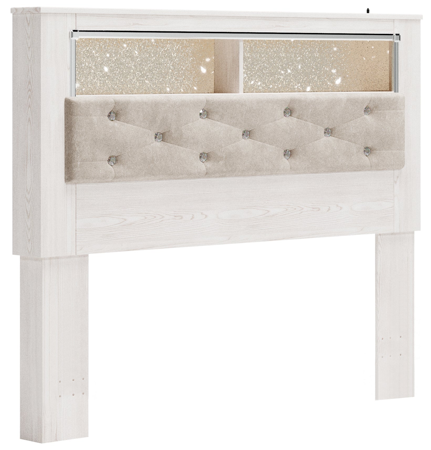 Altyra White Queen Upholstered Panel Bookcase Headboard - B2640-65 - Bien Home Furniture &amp; Electronics