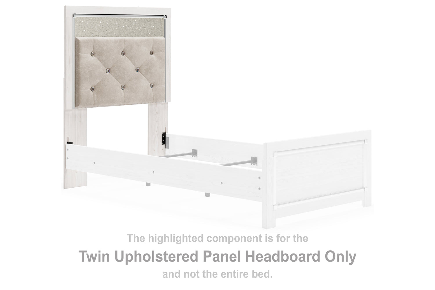 Altyra White Twin Upholstered Panel Headboard - B2640-53 - Bien Home Furniture &amp; Electronics
