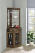 Alviso Rustic Oak Corner Bar Cabinet with Stemware Rack - 182303 - Bien Home Furniture & Electronics