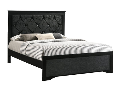 Amalia Black Full Panel Bed - SET | B6918-F-HBFB | B6918-FT-RAIL - Bien Home Furniture &amp; Electronics