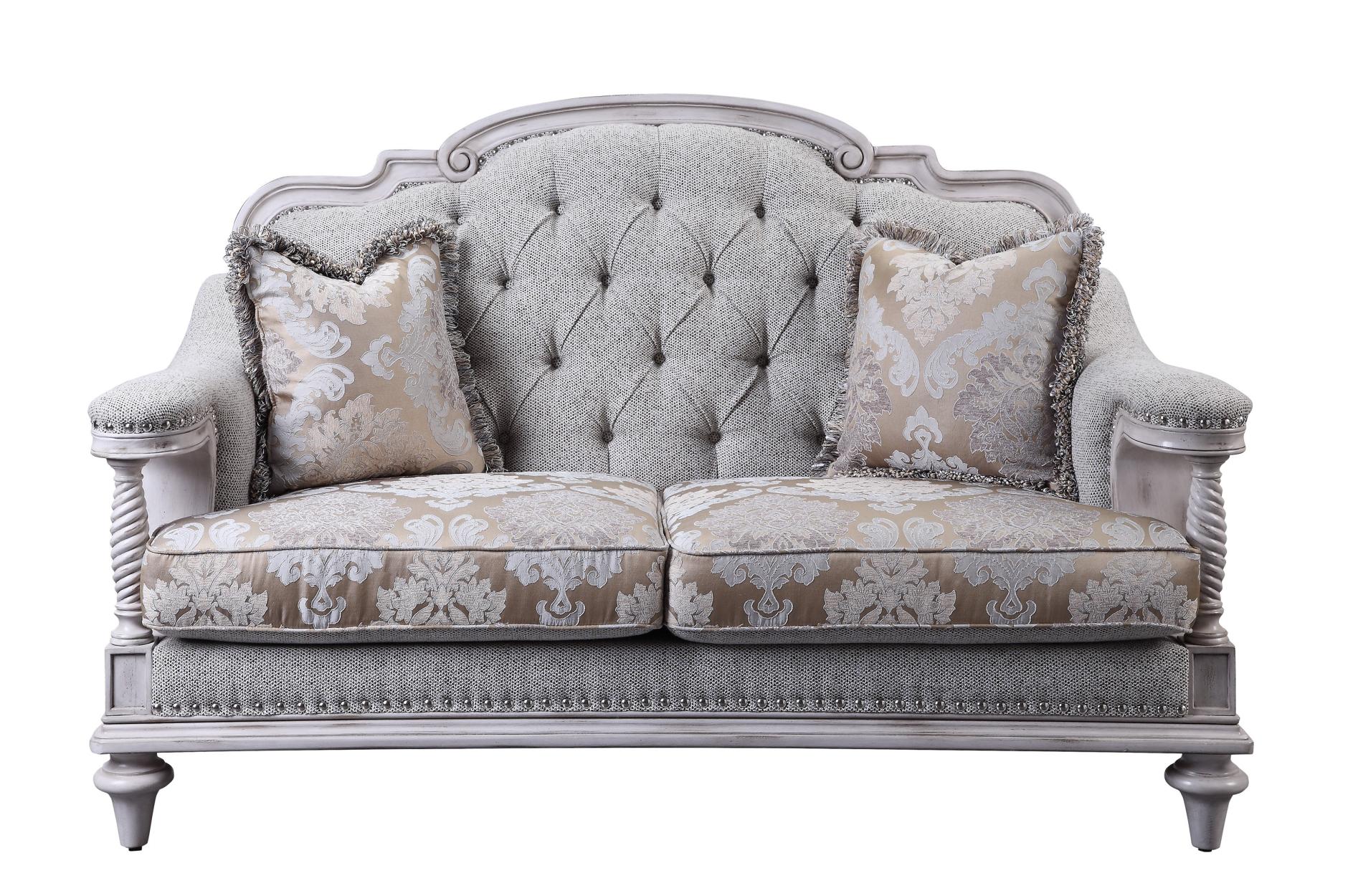 Amancio Antique White Loveseat - 16139-2 - Bien Home Furniture &amp; Electronics