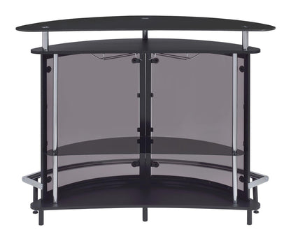 Amarillo Black/Chrome 2-Tier Bar Unit - 101065 - Bien Home Furniture &amp; Electronics