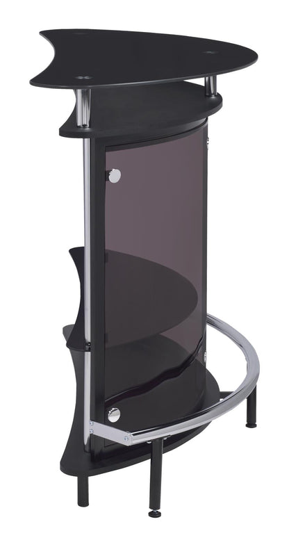 Amarillo Black/Chrome 2-Tier Bar Unit - 101065 - Bien Home Furniture &amp; Electronics