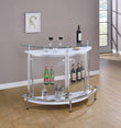 Amarillo White/Chrome 2-Tier Bar Unit - 101066 - Bien Home Furniture & Electronics