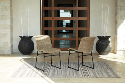 Amaris Brown/Black Outdoor Dining Chair, Set of 2 - P369-601 - Bien Home Furniture &amp; Electronics