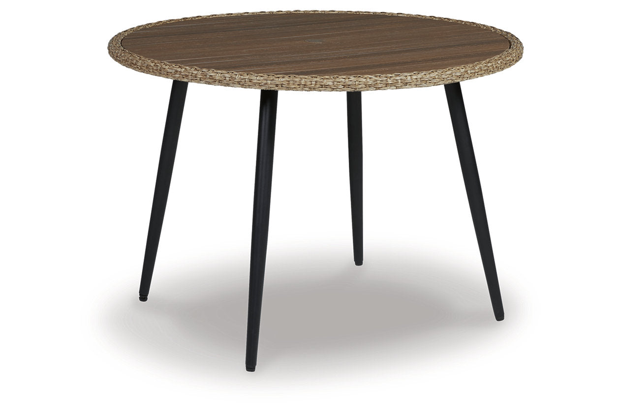 Amaris Brown/Black Outdoor Dining Table - P369-615 - Bien Home Furniture &amp; Electronics