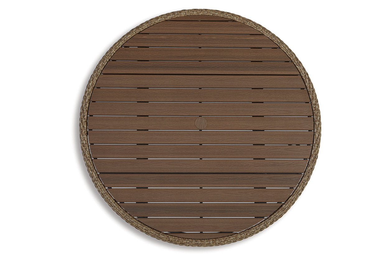 Amaris Brown/Black Outdoor Dining Table - P369-615 - Bien Home Furniture &amp; Electronics