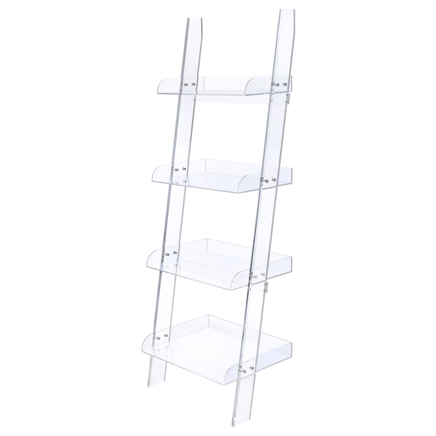 Amaturo Clear 4-Shelf Ladder Bookcase - 801553 - Bien Home Furniture &amp; Electronics